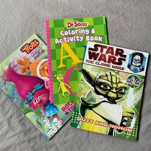 Unused 3 kids colouring books